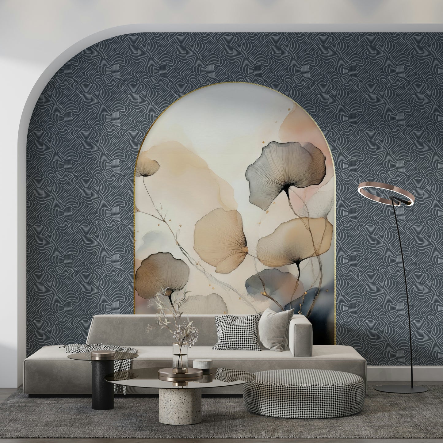 Elegant Floral Archway Wall Mural