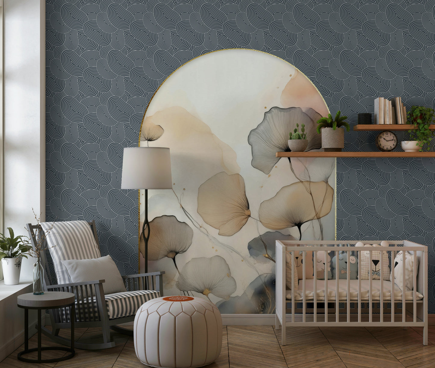 Elegant Floral Archway Wall Mural