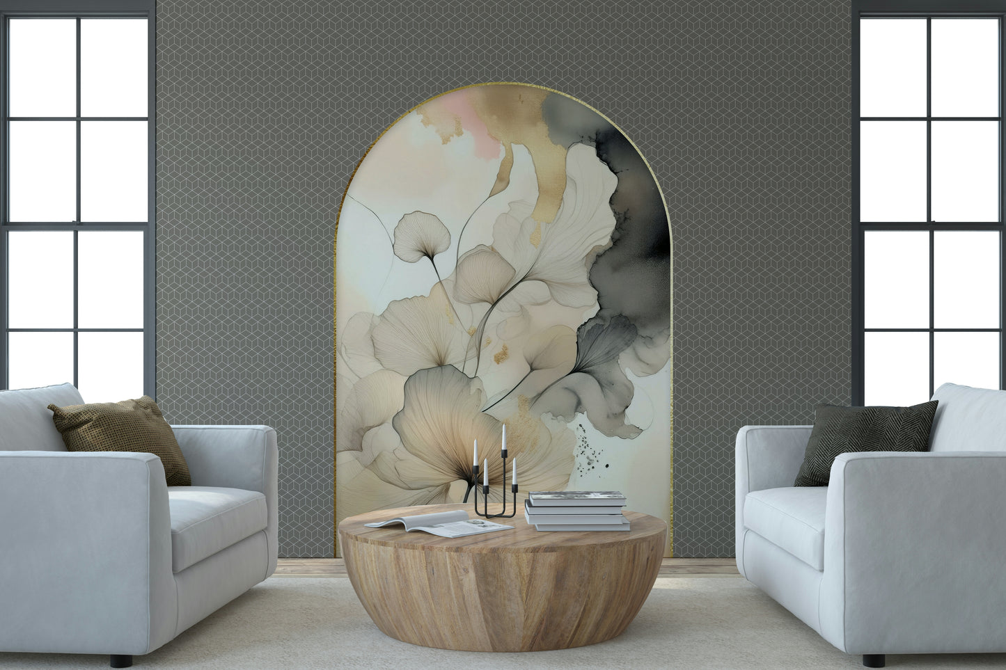 Elegant Gingko Archway Wall Mural