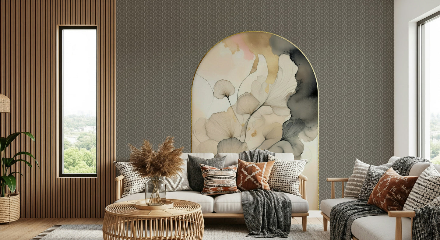 Elegant Gingko Archway Wall Mural