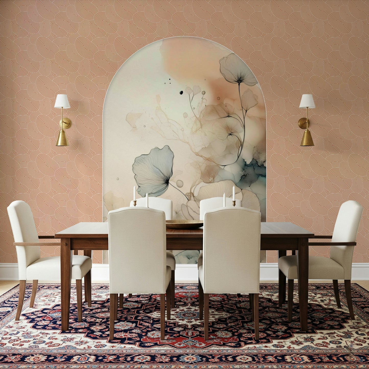 Delicate Bloom Frame Wall Mural