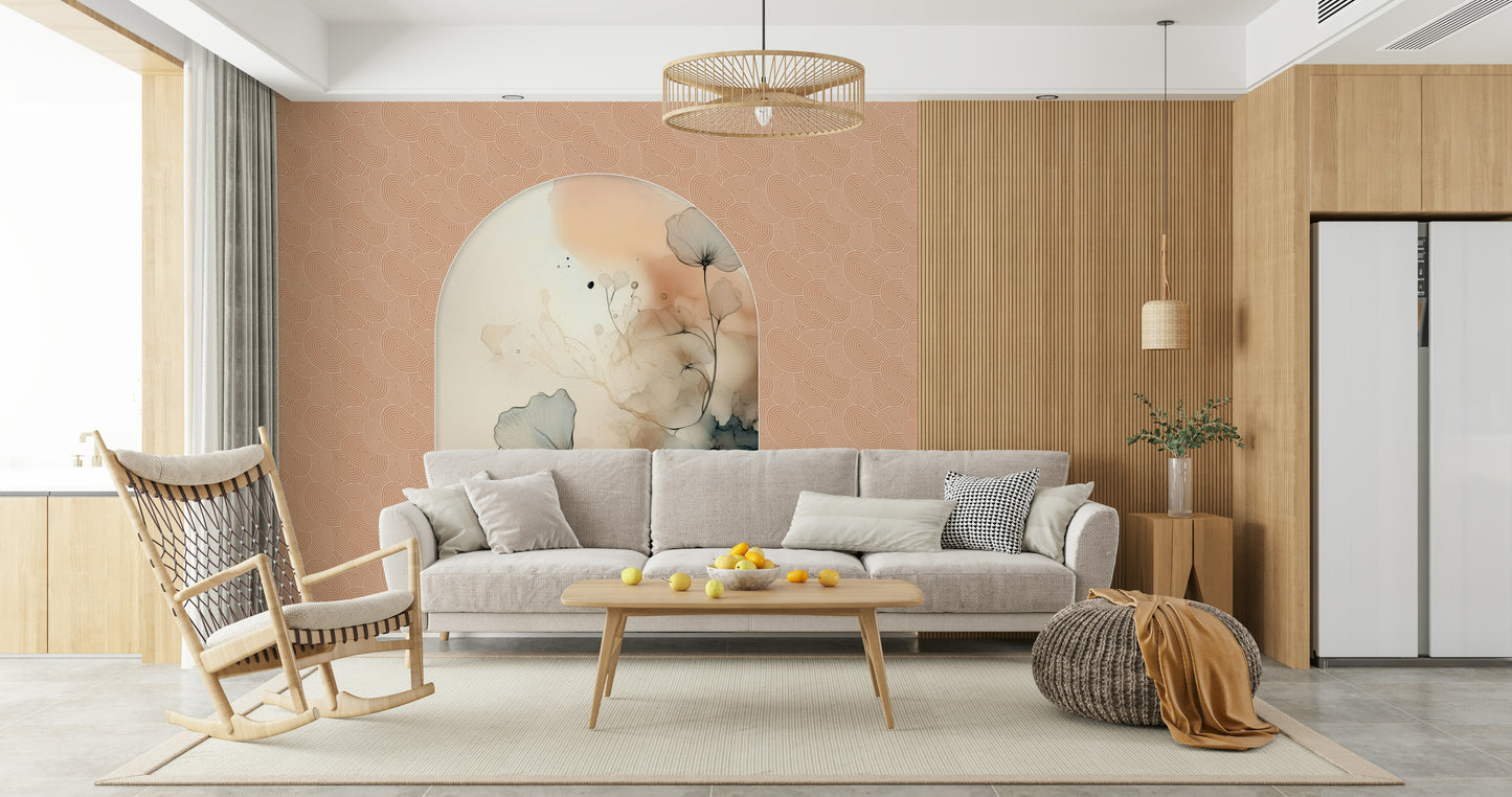 Delicate Bloom Frame Wall Mural