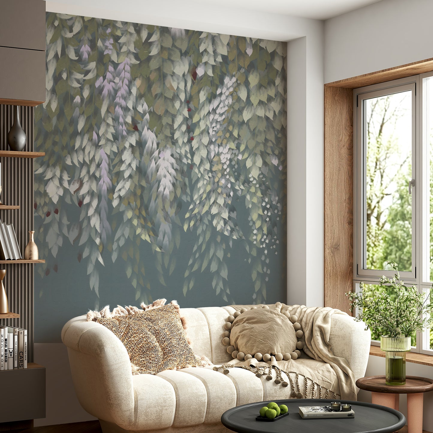 Cascading Wisteria Dream Wall Mural