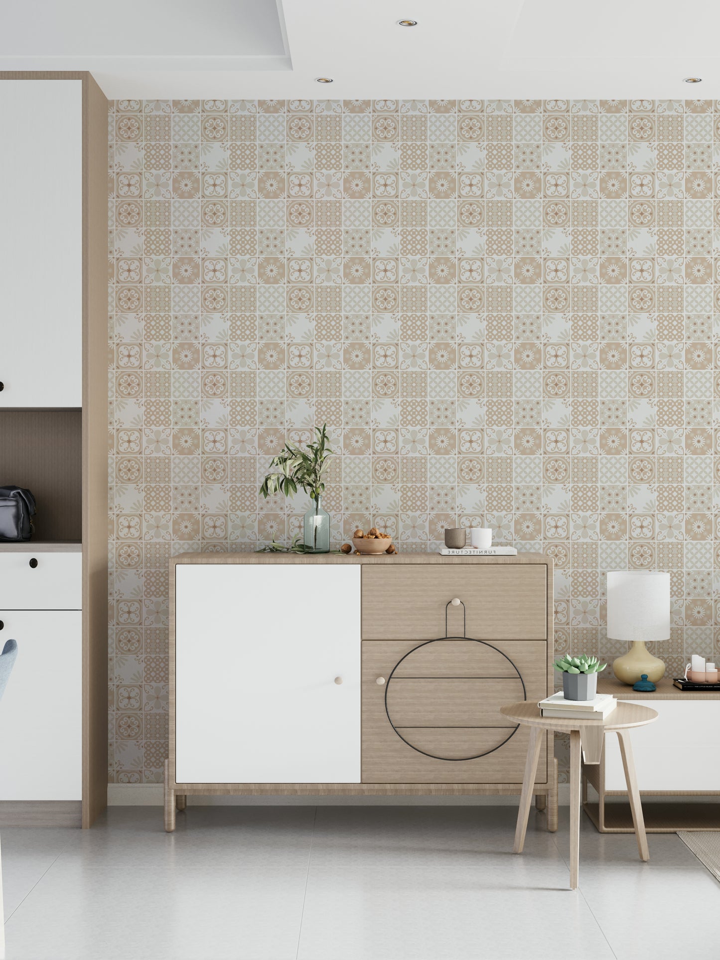 Vintage Folk Tiles – Sand Beige