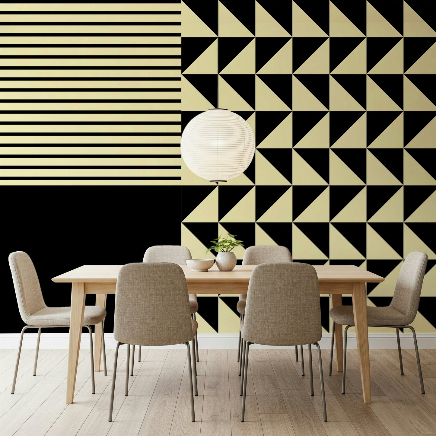 Dynamic Duo Shapes Wall Mural
