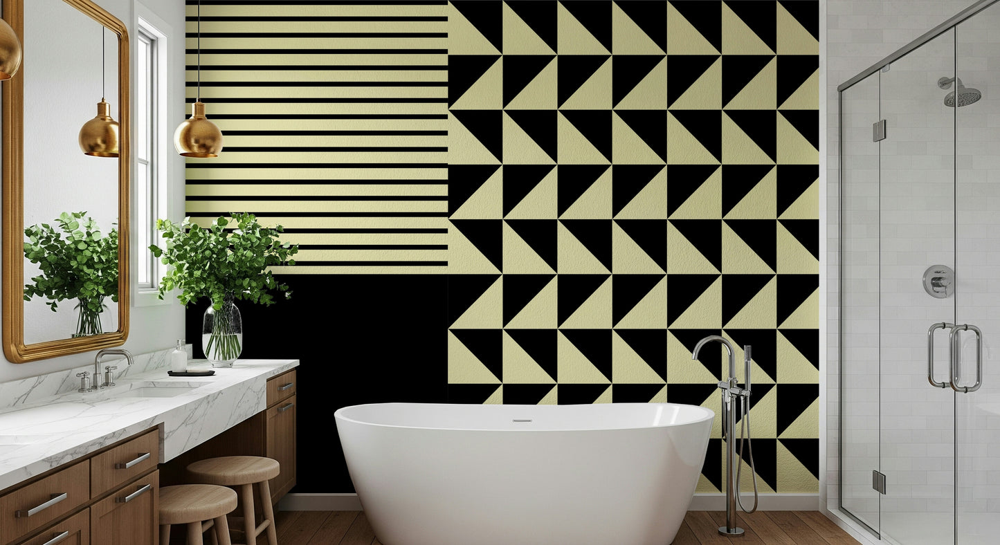 Dynamic Duo Shapes Wall Mural
