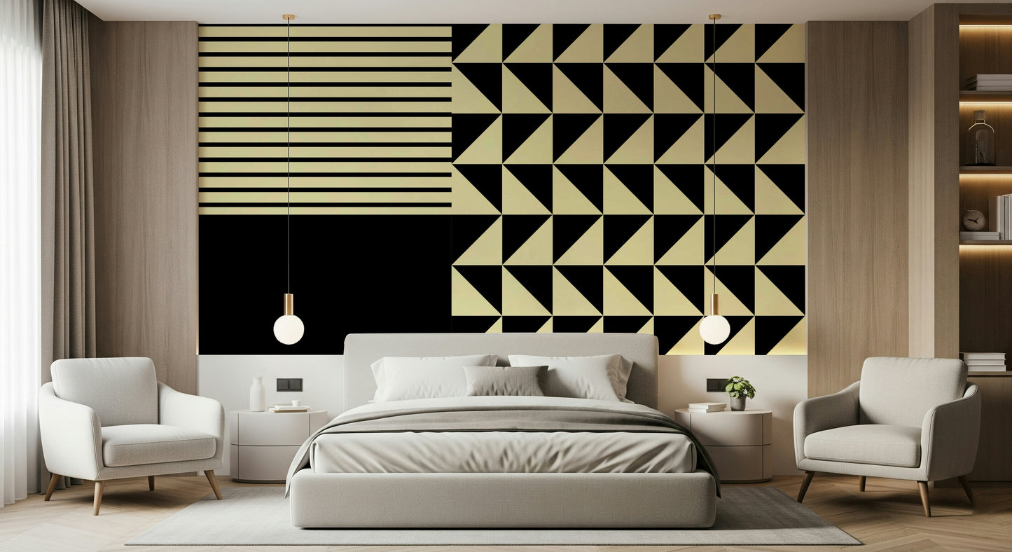 Dynamic Duo Shapes Wall Mural
