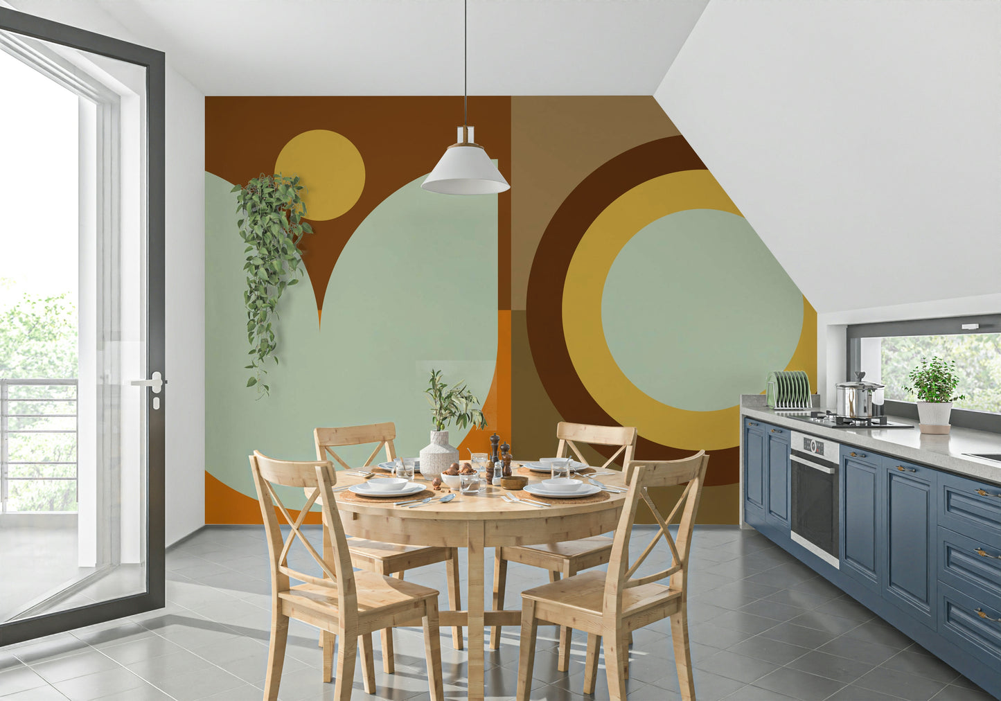 Boho Sun and Moon Wall Mural