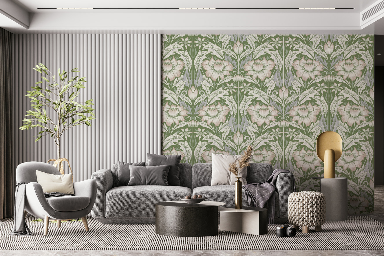 Timeless Garden – Sage Green Wallpaper⁠