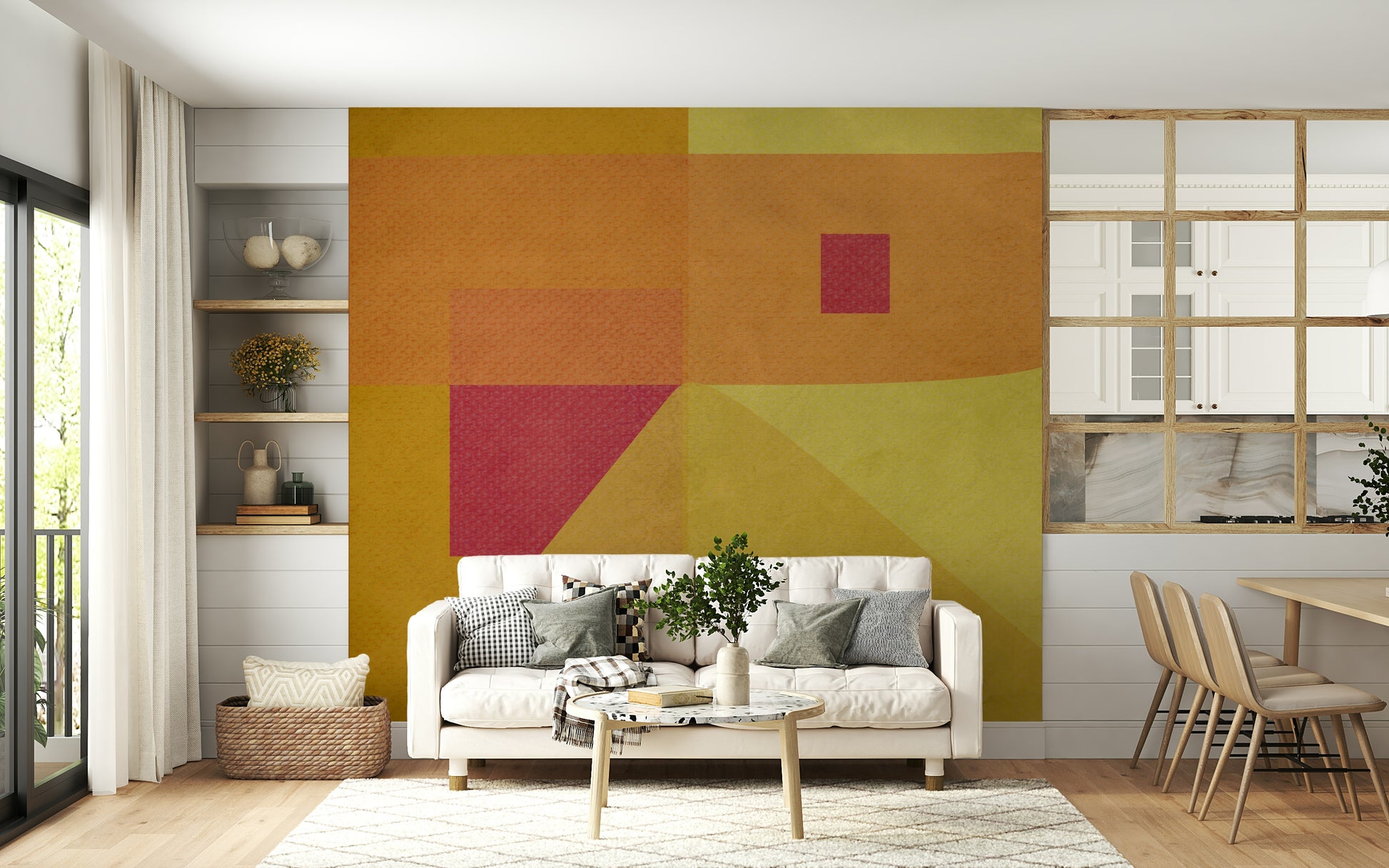 Creative Abstract Study in Yellow form, striking wall decoration.