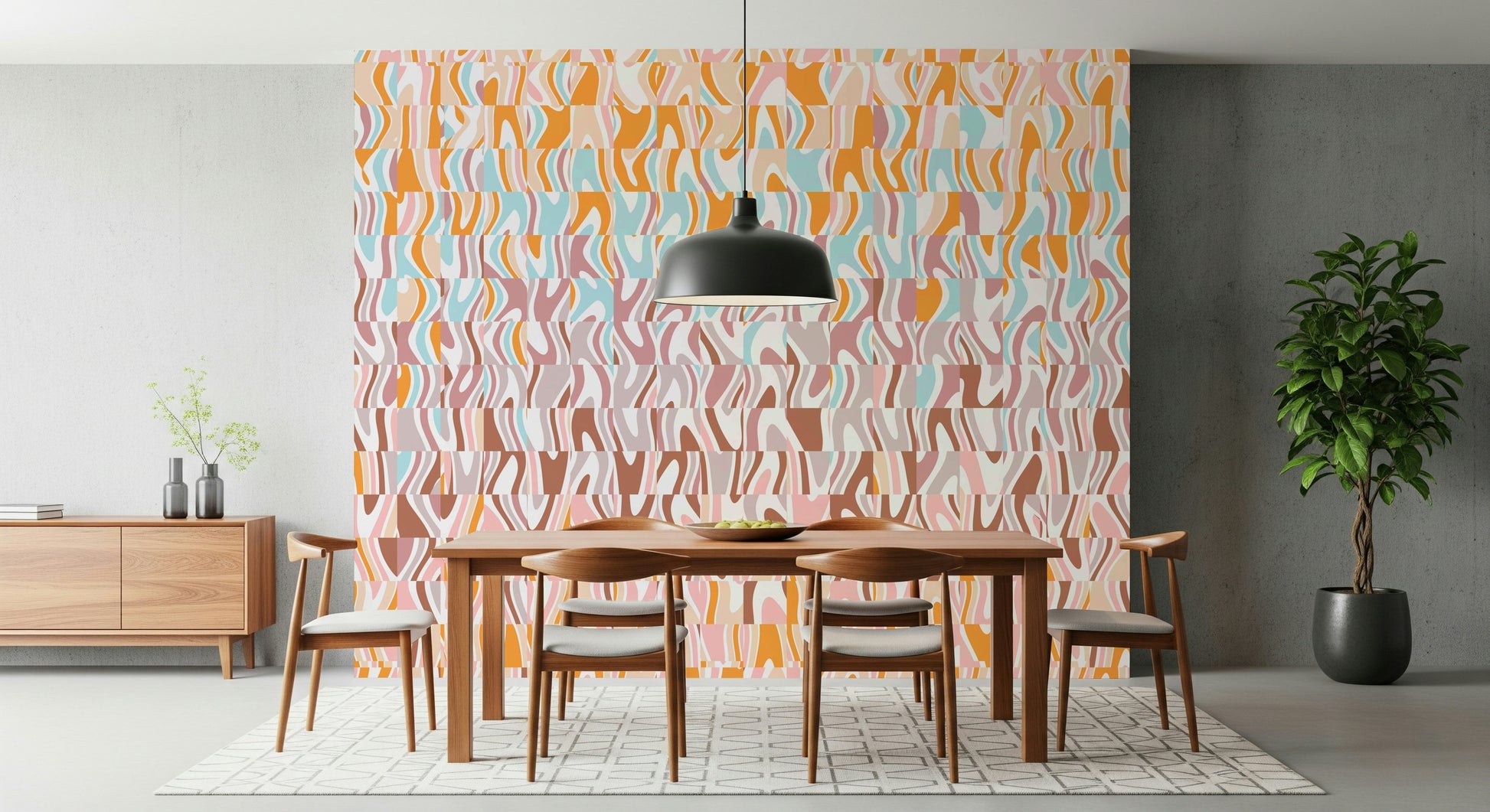 Abstract contemporary swirls Melting Colors wallpaper for walls artistic pattern.