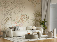 Flowing branches Garden Whispers mural elegant bedroom nursery backdrop.