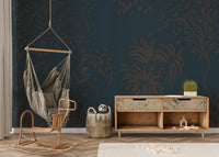Decorative woodland branches Twilight Canopy wall paneling refined jungle motif.