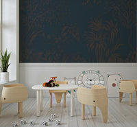 Oversized palm leaves Twilight Canopy wallpaper for walls designer pattern.