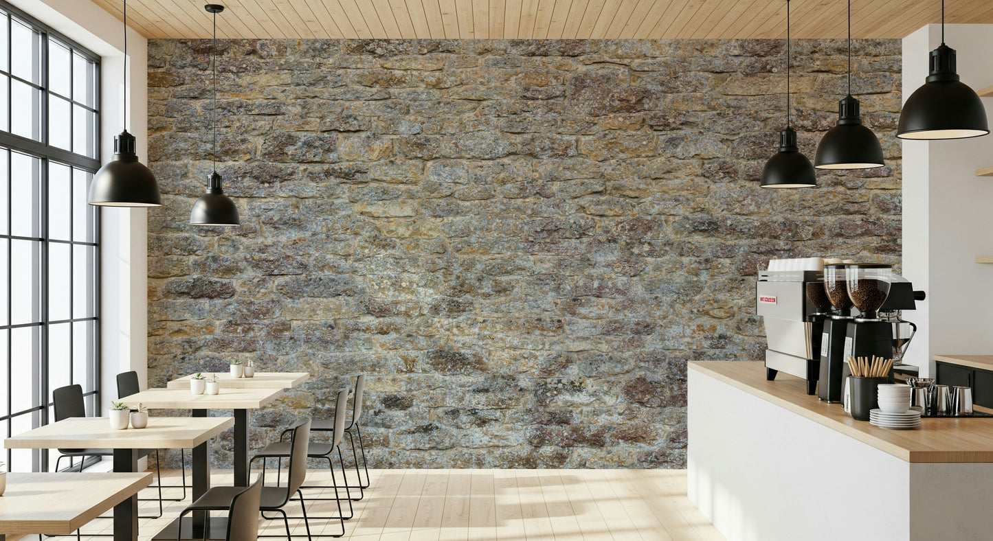 Weathered Stone Brick wallpaper mural, ancient wall texture.