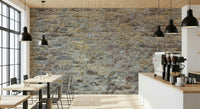 Weathered Stone Brick wallpaper mural, ancient wall texture.