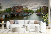 Amsterdam Canal Charm mural wallpaper smooth long exposure water