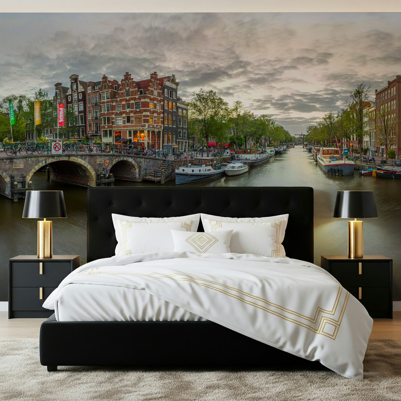 Amsterdam Canal Charm Wall Mural