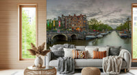 City river view Amsterdam Canal Charm large decorative wall art