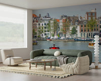 Dutch Waterway Charm décor wallpaper lively boating atmosphere
