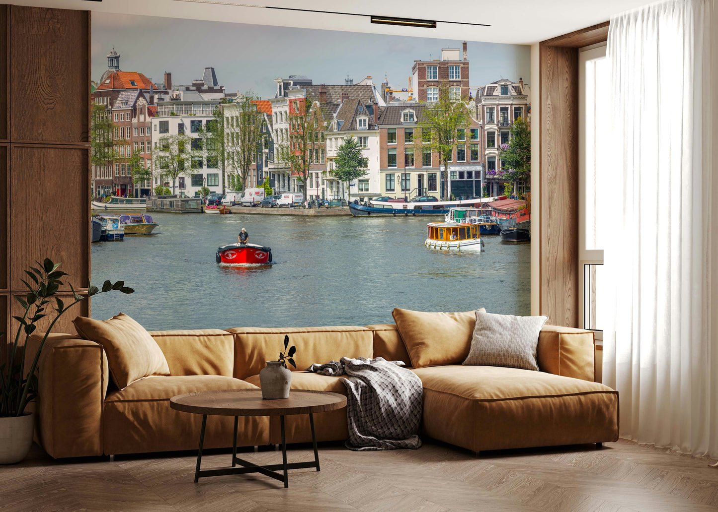 Photographic wall art Dutch Waterway Charm iconic canal houses