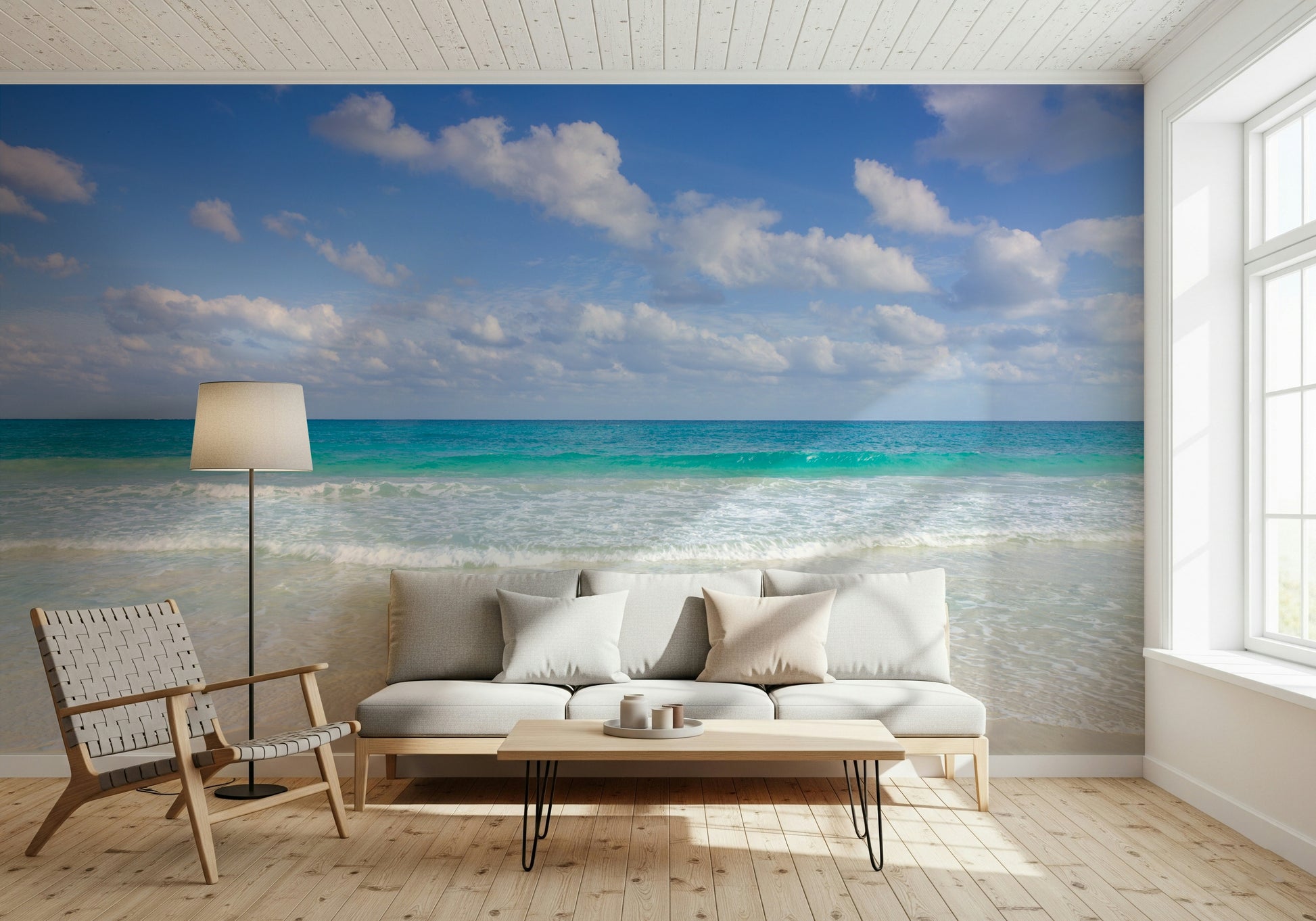 Home office wallpaper Cancun Beach refreshing beach atmosphere