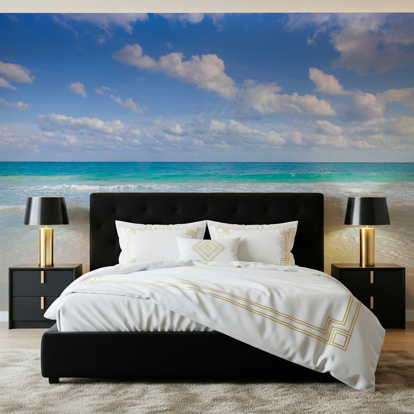 Ocean view Cancun Beach coastal home decor wall mural print