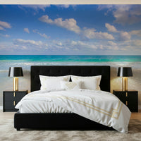 Ocean view Cancun Beach coastal home decor wall mural print