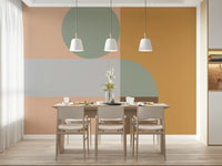 Simple shapes wall mural, creating an inviting and visually balanced effect.