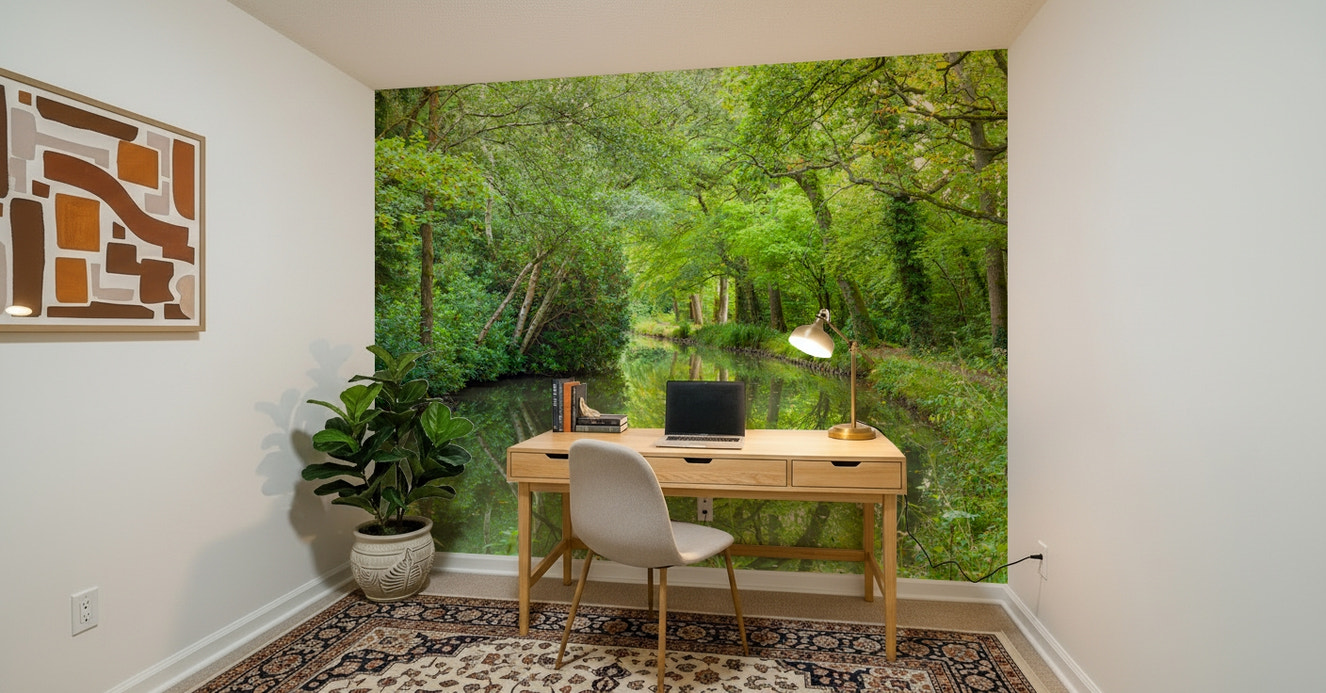 Verdant Stream Escape Wall Mural