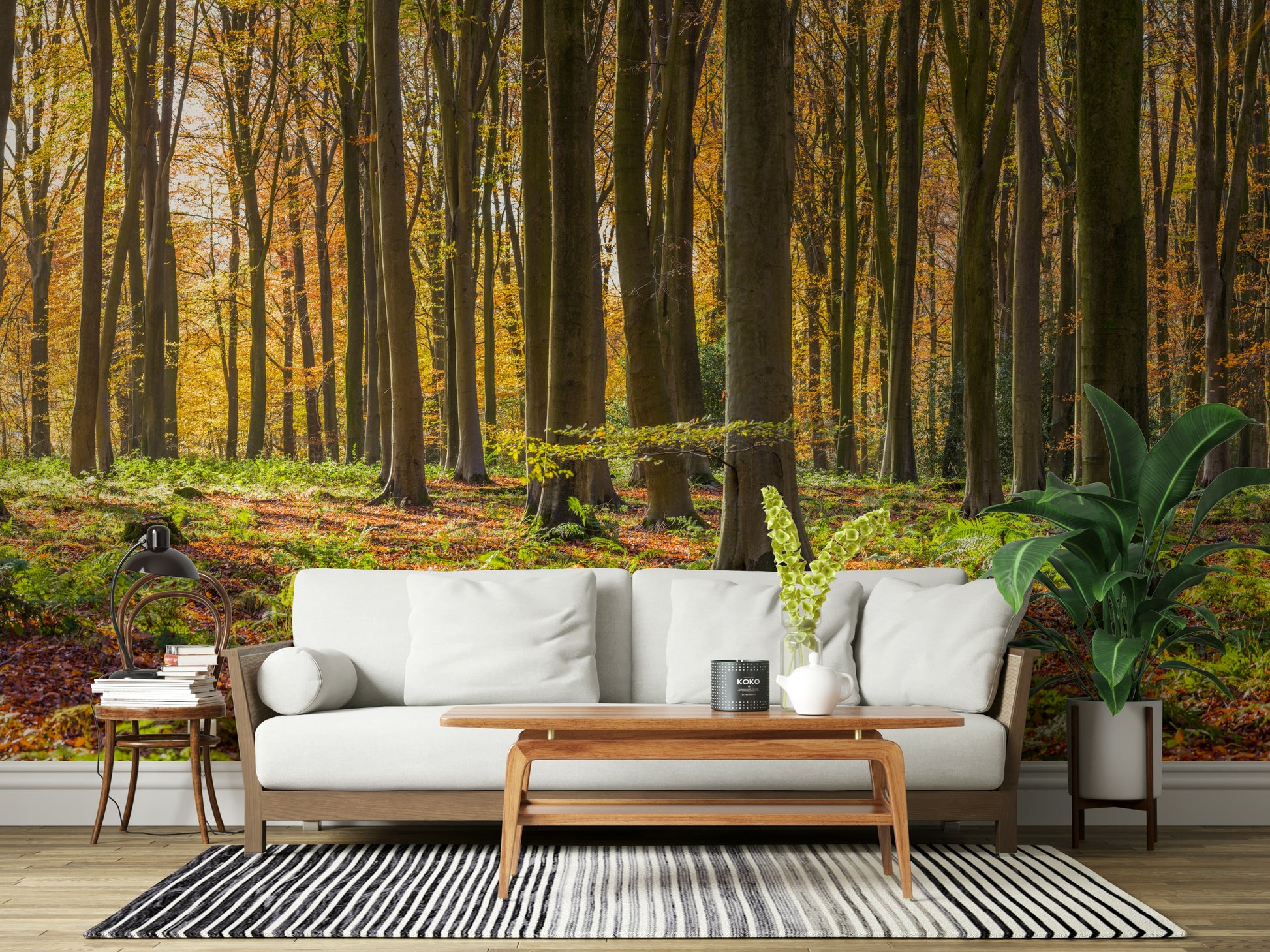 Breathtaking Gilded Woods forest path photographic wall art poster.