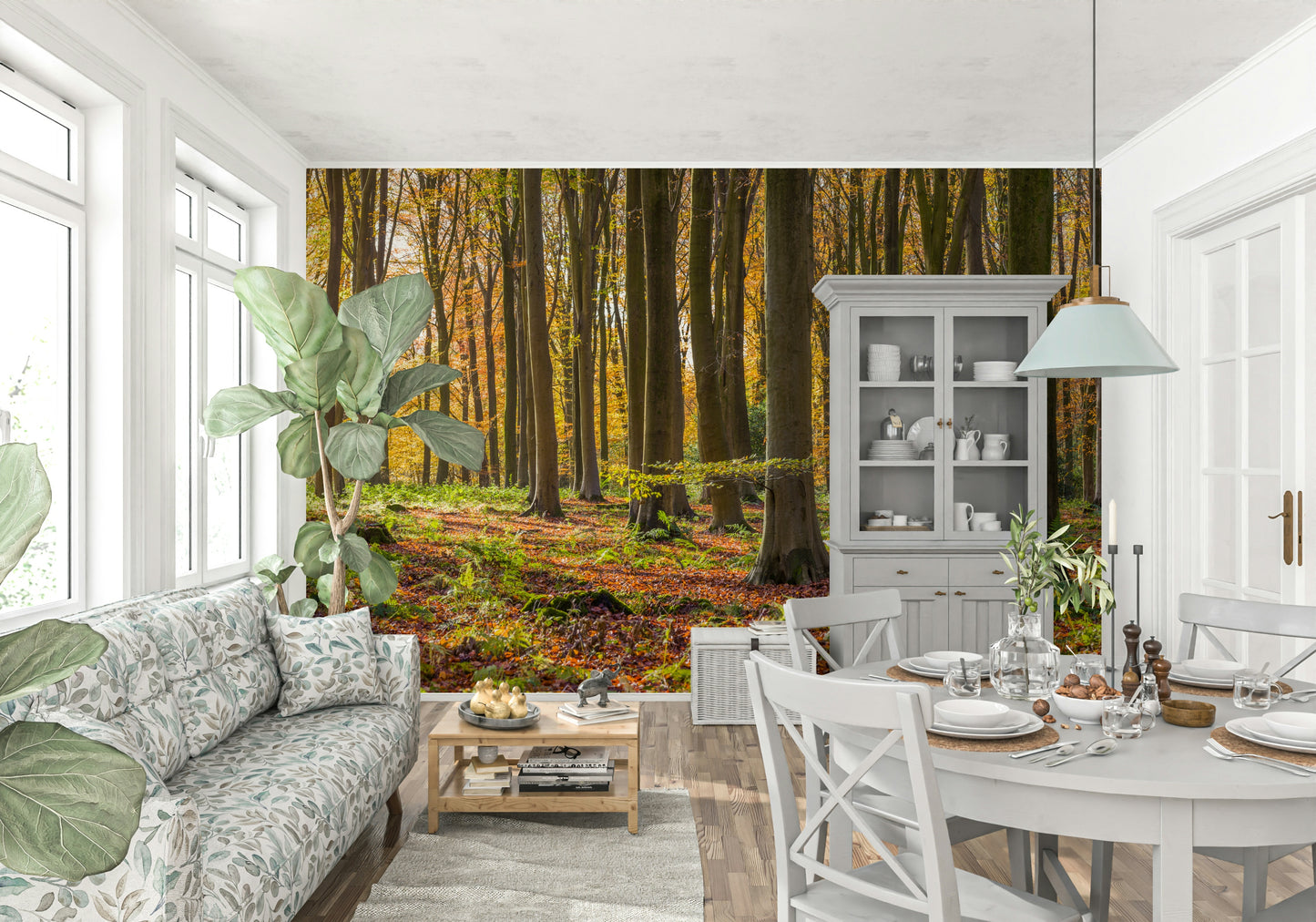 Gilded Woods vibrant green foliage amongst tree roots wall decor.