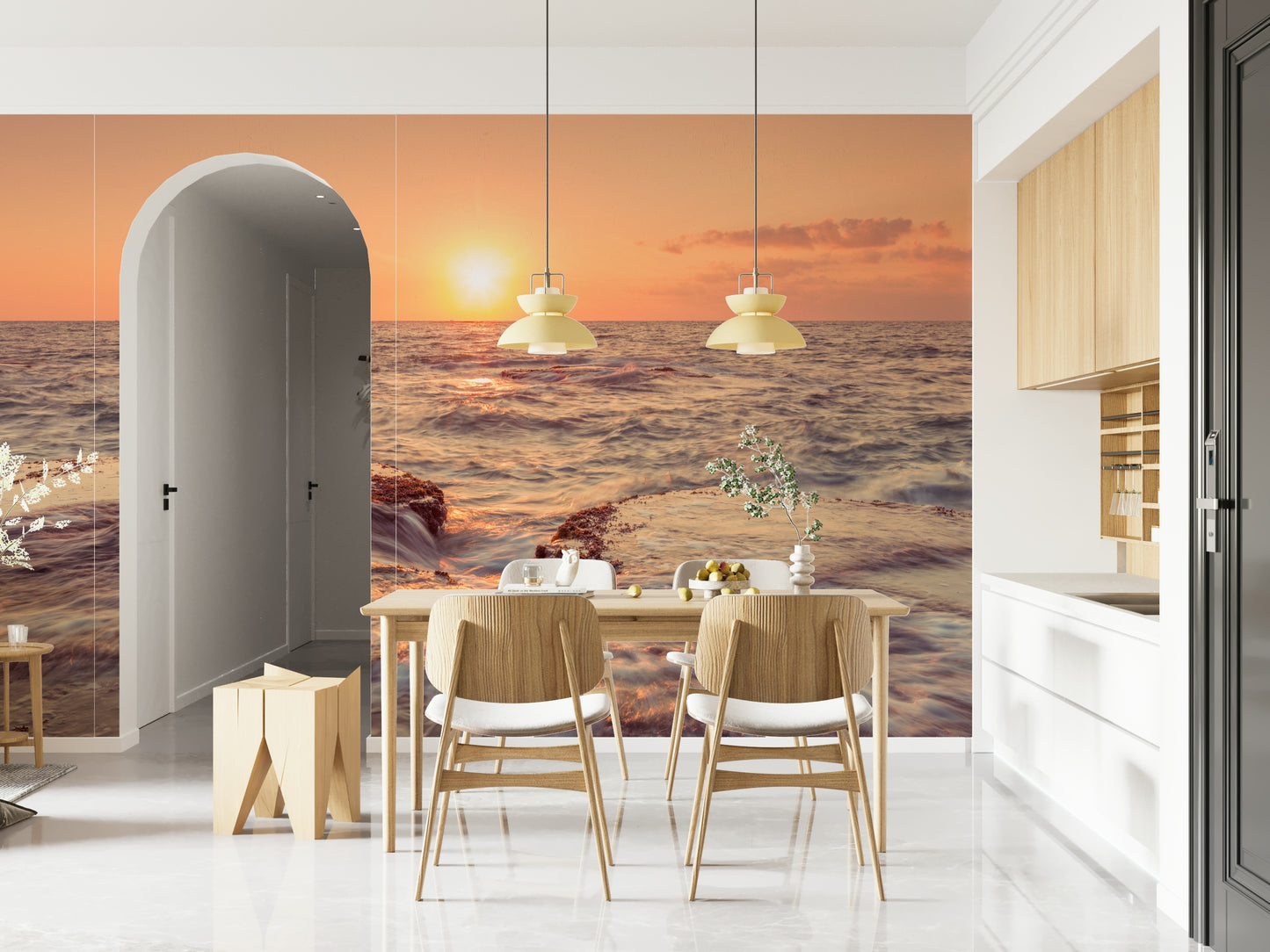 Ethereal Coastal Dawn ocean view for a calming wall enhancement.
