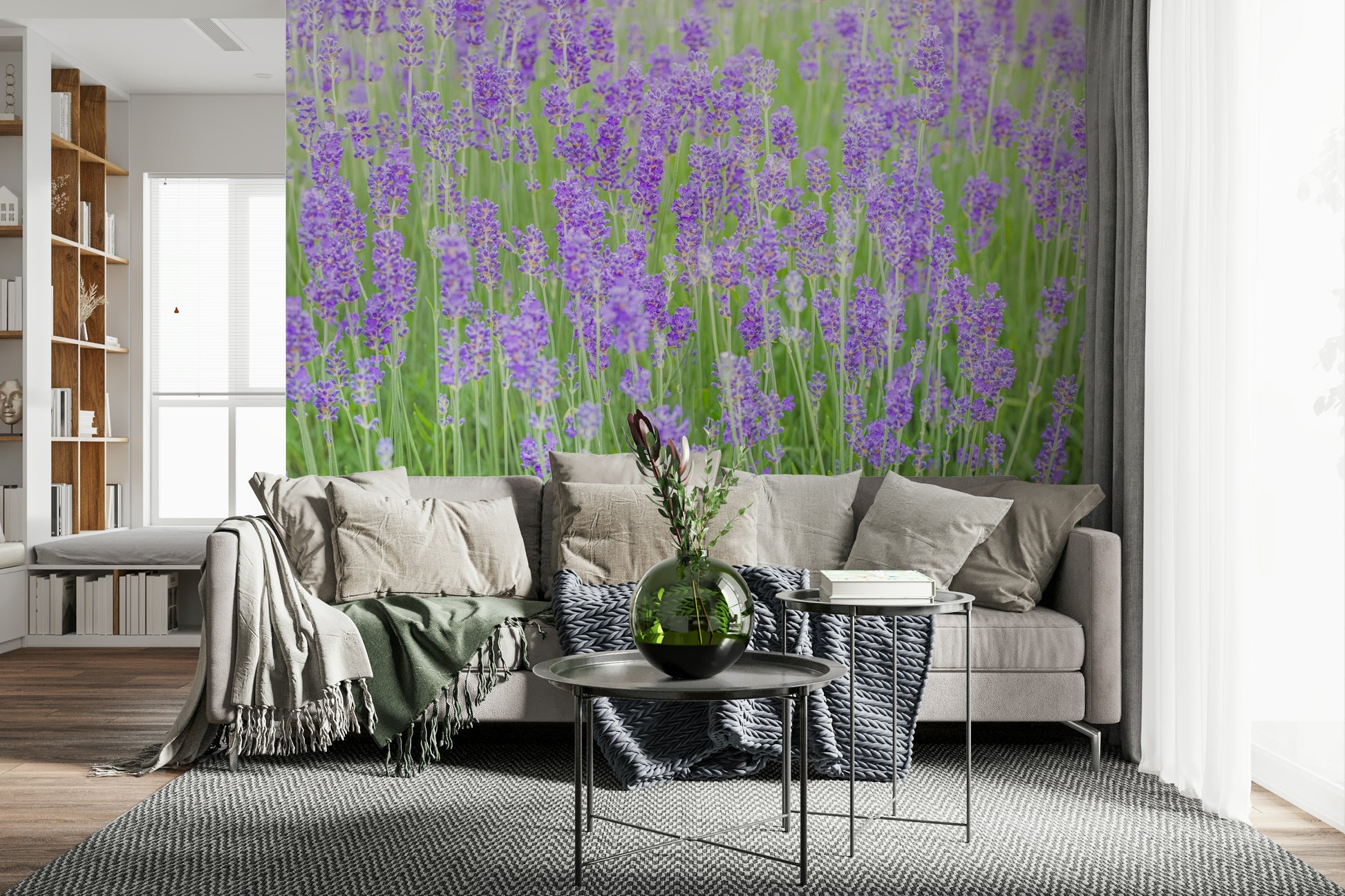Vibrant lavender stalks, a relaxing wallpaper, Lavender Field Dream.