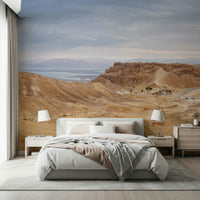 Ancient plateau and rugged mountains, Arid Majesty Desert Landscape Design home décor.