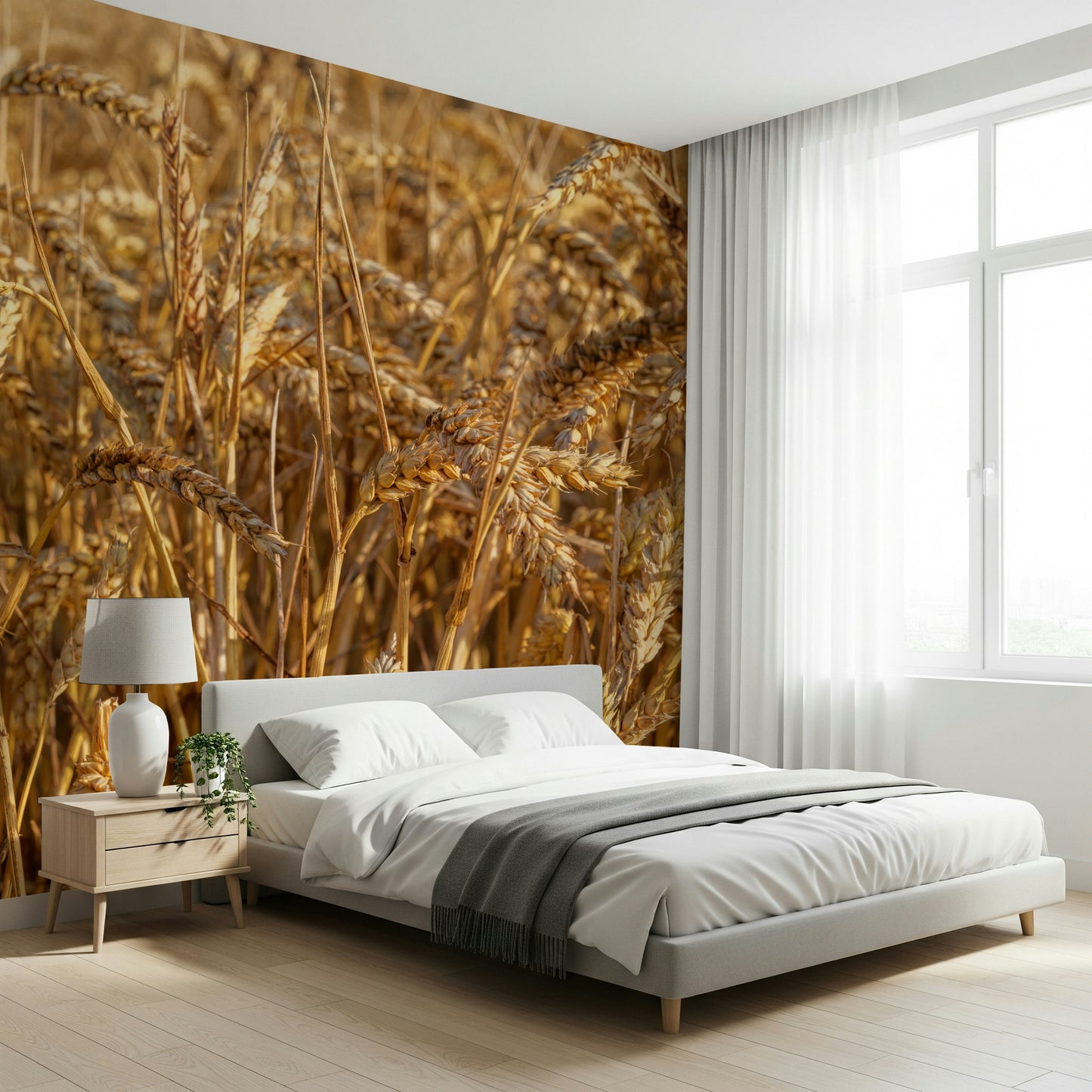 Stunning wallpaper for walls, Golden Wheat Field Bliss texture.