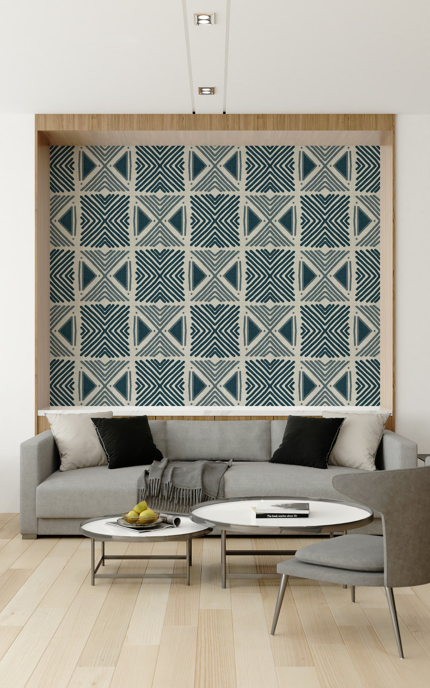 Tribal Denim Motif Wallpaper⁠
