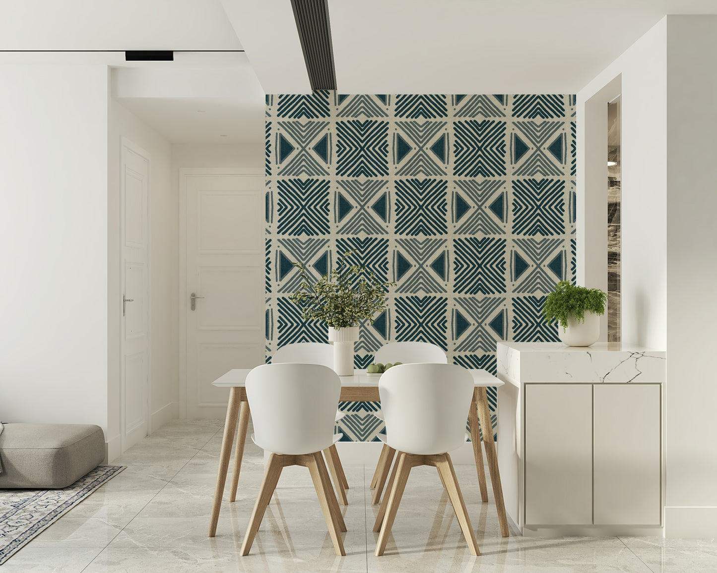 Tribal Denim Motif Wallpaper⁠