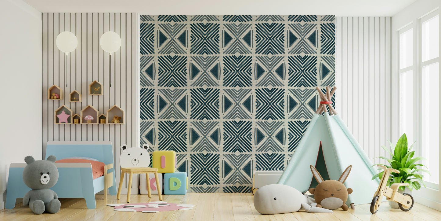 Tribal Denim Motif Wallpaper⁠