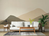 Soft aesthetic desert Neutral Hues peel and stick wall mural.