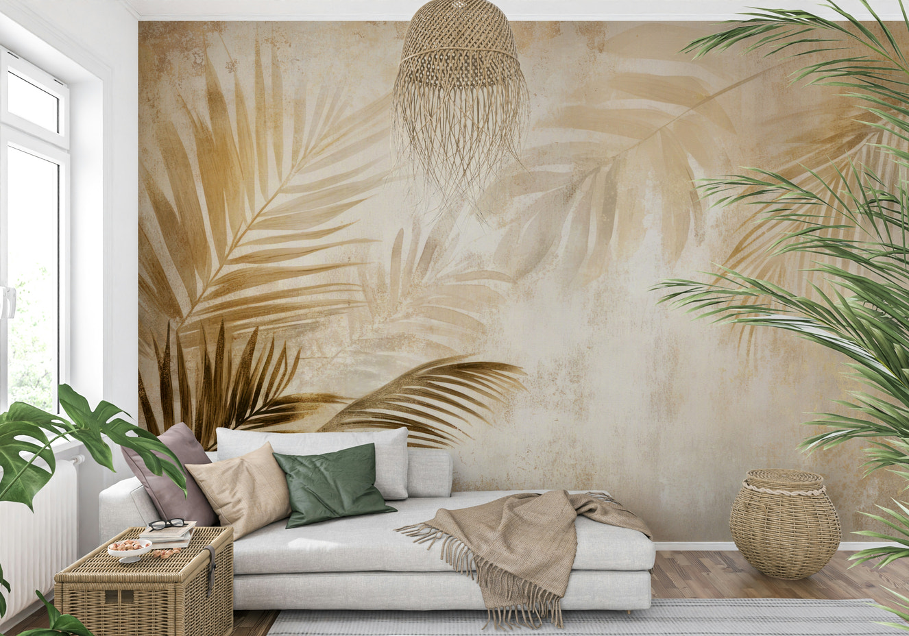 Golden Palms Wall Mural