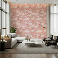 Romantic swan design featuring pastel pink shades and soft details.