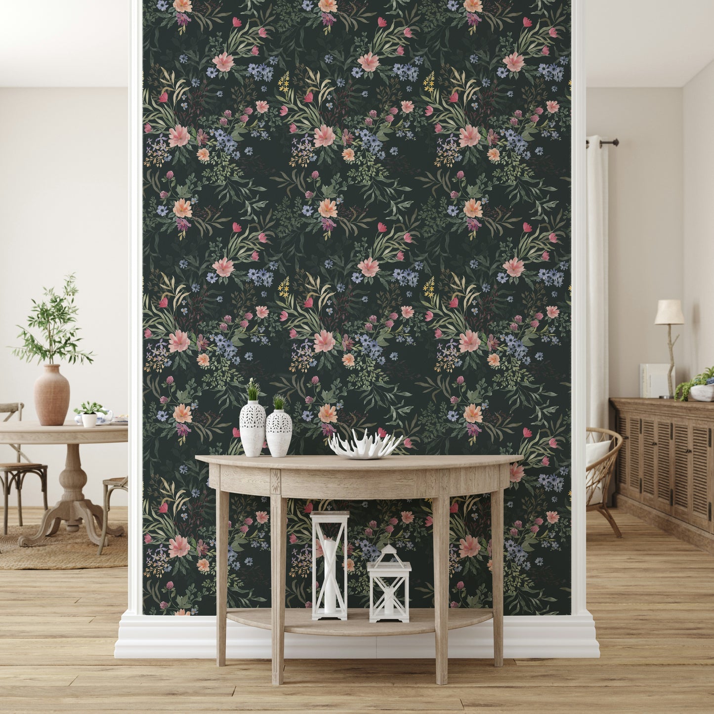 Romantic floral pattern with delicate blooms and gentle diffusion.