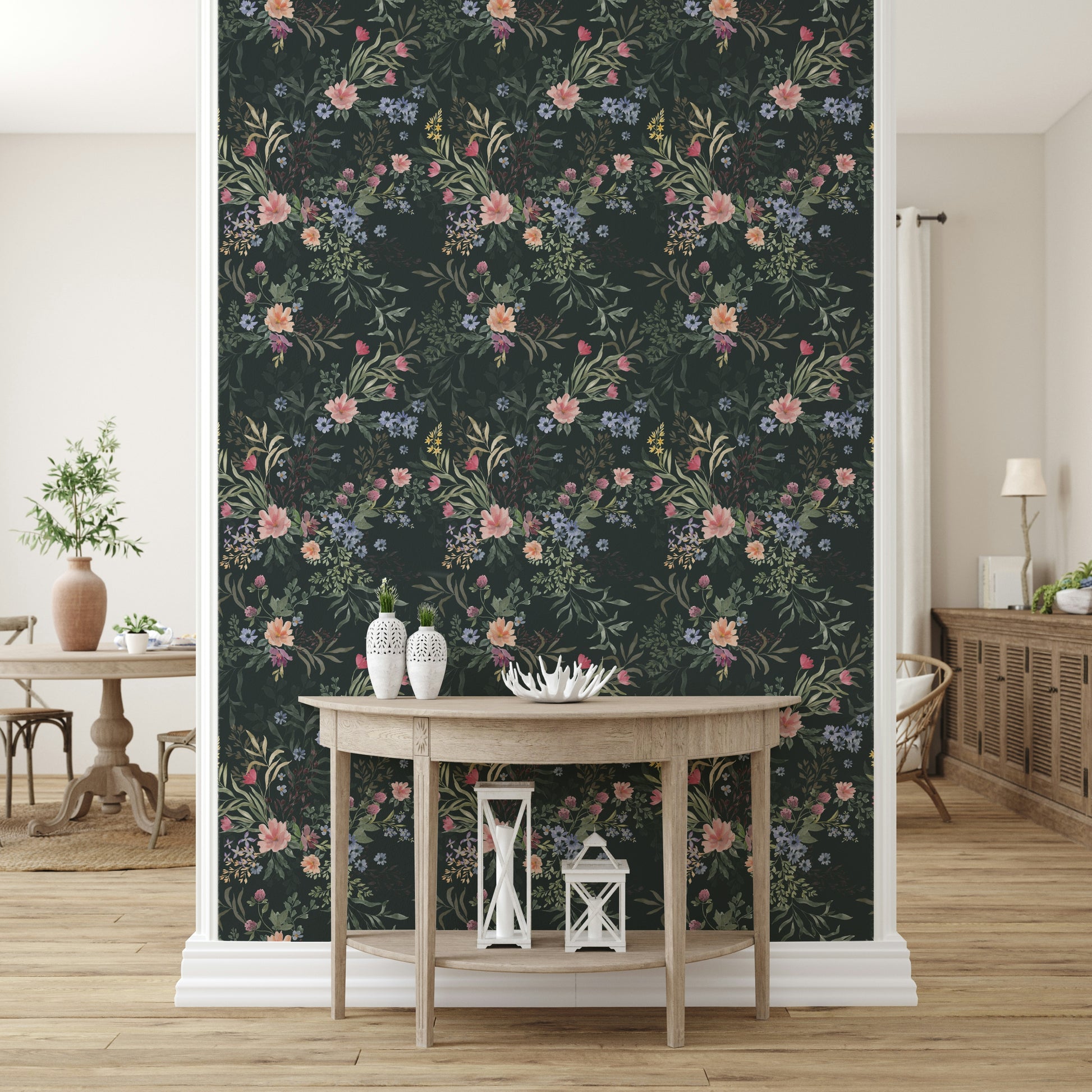Romantic floral pattern with delicate blooms and gentle diffusion.