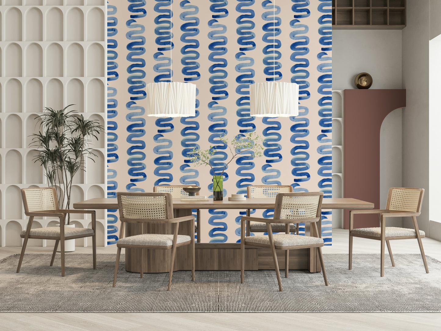 Azure swirls wallpaper featuring flowing blue abstract curves.