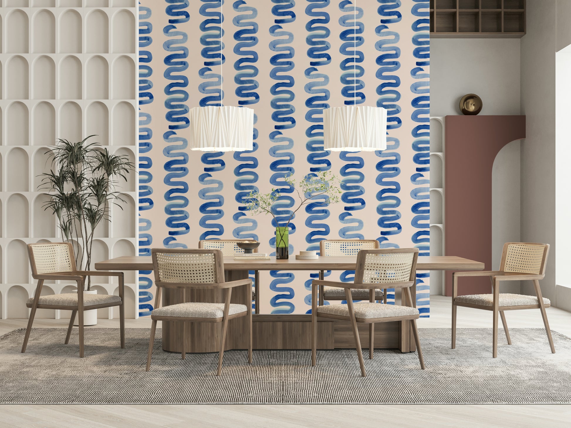 Azure swirls wallpaper featuring flowing blue abstract curves.