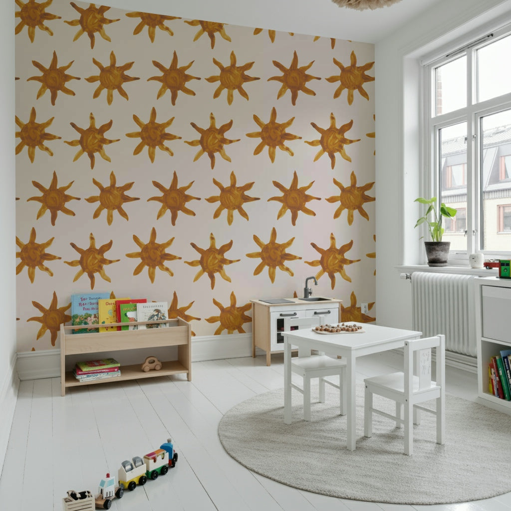 Soft, sun-inspired brushstroke textures in warm, glowing hues.