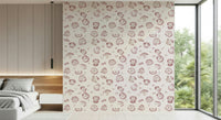 Subtle leopard print mural with soft, blended tones for a chic look.
