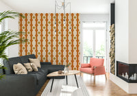 Vintage-inspired wall mural with classic mid-century modern patterns.