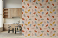 Pastel-toned birds wallpaper creating a peaceful and charming atmosphere.